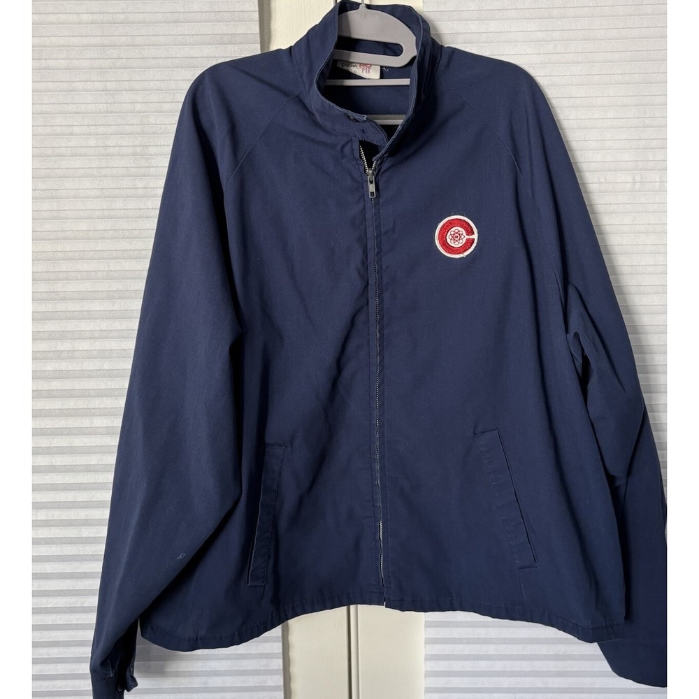 Vintage King Louie Pro Fit Navy Blue Bomber Jacket USA Men's XL. Unknown Logo.